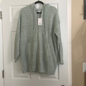 Women’s ice blue zip up cardigan. NWT